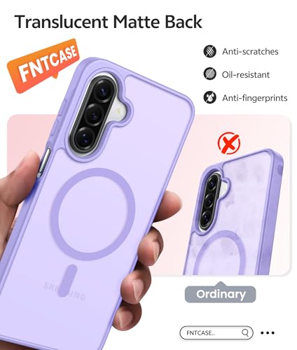 Image of FNTCASE for Galaxy A17 /A16 5G Phone Case: for Samsung A17 Cases [Compatible with Magsafe] [Screen Protector] Matte Translucent Military Grade Protection for Samsung A 17 & A 16 4G Cover - Light Purple