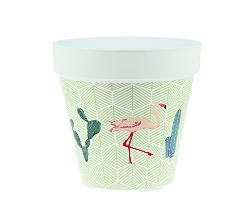 My Note Deco 065724 Cache-Pot Plastique Blanc/Rose 24 cm Cover