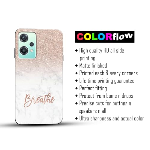 Image of COLORflow Back Cover Compatible with OnePlus Nord CE 2 Lite 5G | (Best for Girls) Quotes (Breathe) Marble | Designer Printed Hard CASE Bumper Back Cover Compatible with OnePlus Nord CE 2 Lite 5G