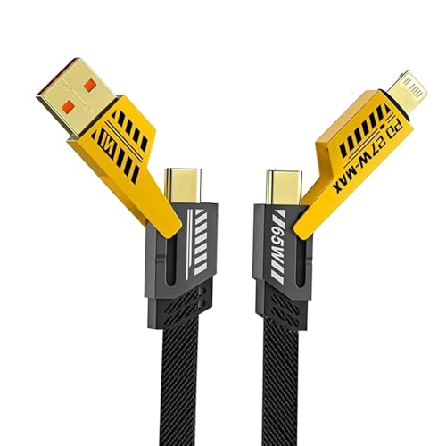 Image of 4 in 1 Braided Fast Charging Cable 65W |Nylon Braided Charger Cable | USB-Lightning,USB-C,C-to-C & Lightning-to-C |Multi Charging Cable Compatible with iPhone,iPads,Tablets,MacBooks & Android Devices