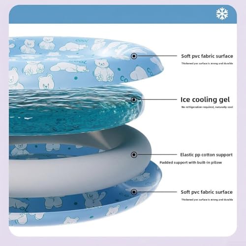 Tapis de refroidissement pour chien réutilisable et résistant ours bleu L