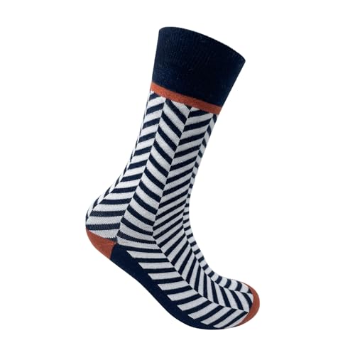 Image of Mint & Oak Long Socks For Men, Soft Cotton Calf Length Socks, Colorful Sock Gift For Men, Full Length & Odour Free, Funky Socks - Gift Box of 3