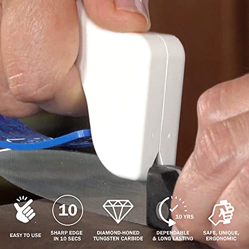 Accusharp Knife & Tool Sharpener 2 Pack - Knife Sharpeners For Kitchen Knives, Pocket Knives, Serrated Blades, Axes & Machetes - Diamond-Honed Tungsten Carbide Sharpens, Restores, & Repairs - Set Of 2 #TOP3
