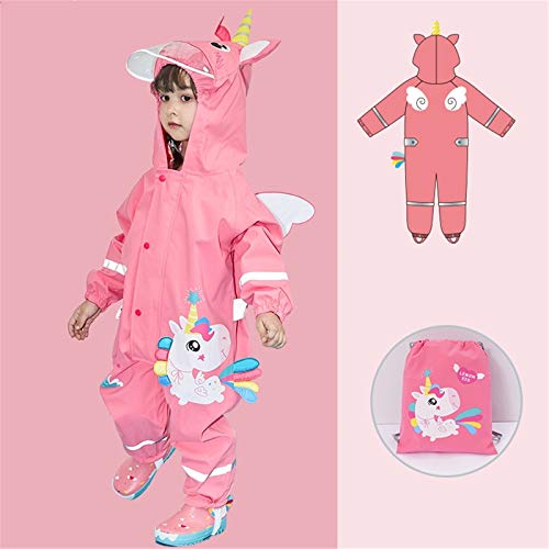 Image of Kids Poncho Raincoats Waterproof Rain Jacket Hooded Toddler Boys Girls Suit Reusable Rainwear All in One Easy to Dry