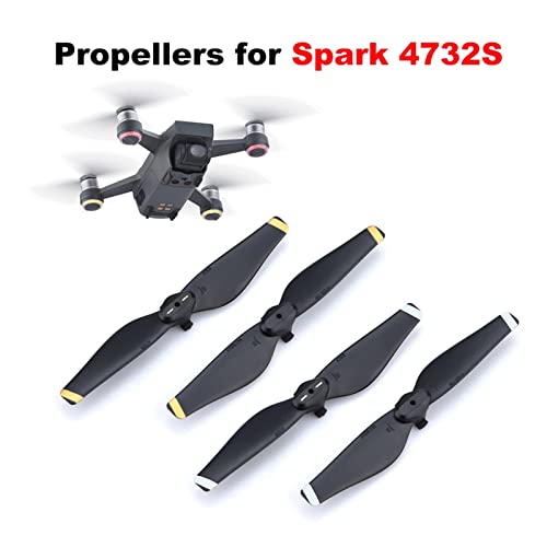 Qklyxr Reemplazo de hélice 4732S bajo ruido, piezas repuesto hoja liberación rápida, accesorios plegable, ala, for Dron DJI Spark Hélice para dron de carreras FPV(4pair black white) - imagen 6