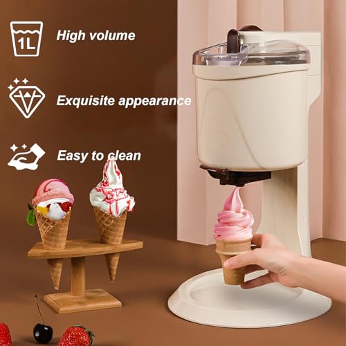 EliKBH Softeismaschine Einfache One-Push-Bedienung Hause EIS Mixer Desktop Milchshake for Dessert Joghurt Kegel – Bild 3
