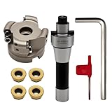Aspaton Rotating Milling Face Mill Cutter for Rapid Machining of Material, R8-FMB22 Handle, Hard Alloy Cutter Body with Accessories