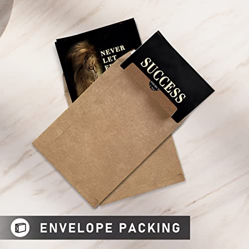 Workplace Success Inspirational Quotes Wall Art, Wild Animal Tiger Lion Decor Motivational Posters,Chess Prints,Office Decoration 8X10Inches Unframed Canvas Set Of 3 #TOP5