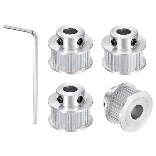 sourcing map 4pcs GT-2 36T Pulley Synchronous Wheel 8mm Bore, Aluminum Timing Pulley 36 Teeth, Fit Width 10mm Timing Belt for 3D Printer CNC Machine (with A Wrench)