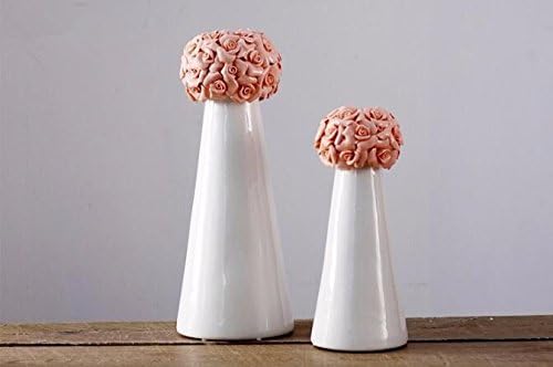 PEIWENIN-Modern fashion candle holder set creative home decorations ceramic table candlestick set ornaments ,Pink