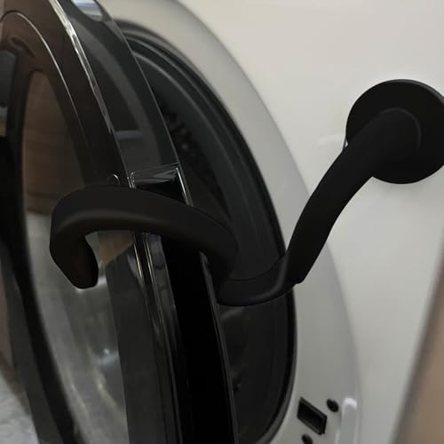 QUMOX Supporto magnetico per porta lavatrice a carico frontale, con tubo flessibile, mantiene lo sportello aperto per ventilazione, adatto alla maggior parte delle lavatrici (nero)