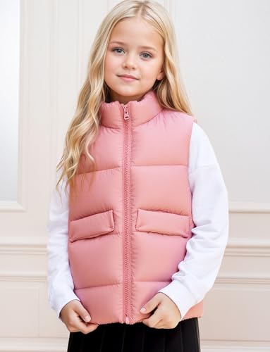 Happy Cherry Boys Girls Puffer Vest Padded Vest Winter Warm Zipper Sleeveless Jacket Coat with Pocket3