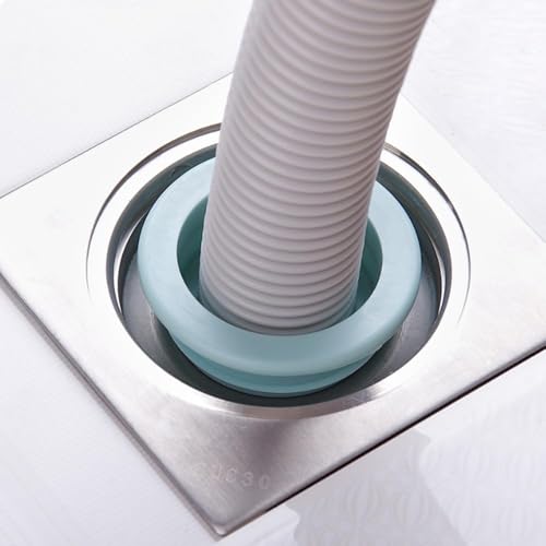 Image of Drain Pipe Seal Hose Silicone Plug,Silicone Sealing Plug Kitchen Pipe Sewer Seal Ring Washing Machine Drain Multipurpose Pipe Connector Bathroom Kitchen Laundry (Blue)