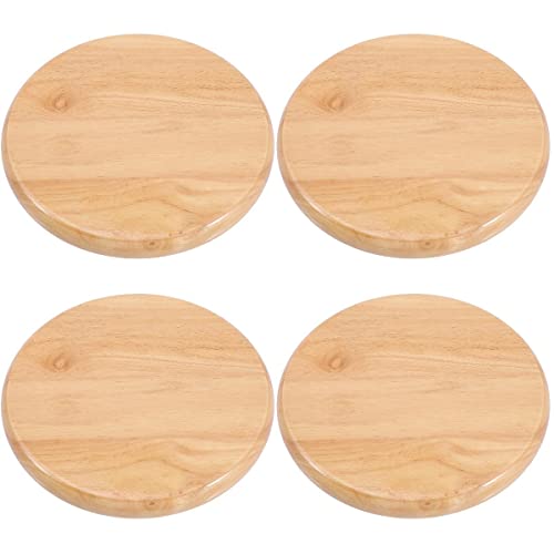 Housoutil 4pcs Round Wooden Stool Replacement Seat Bar Stool Seating Part for Home Decor Sturdy Design for Kitchen and Dining Easy Upgrade for Round Chairs