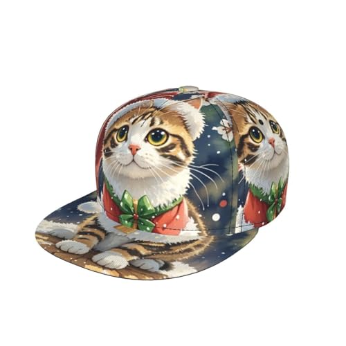 Gorra De Béisbol Impresión A Cuatro Caras De Un Lindo Gato Navideño Gorras De Hombre Vintage Gorra Trucker Unisexo Golf Hat para Running Camping Excursionismo