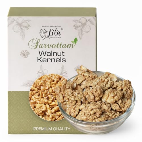 Image of LILA DRY FRUITS Premium Sarvottam Walnut 200 grams Crunchy Akhrot Giri for Daily Nutrition, Healthy Snacking, Baking & Cooking | Fresh Natural Walnuts Kernels Perfect for Gifting