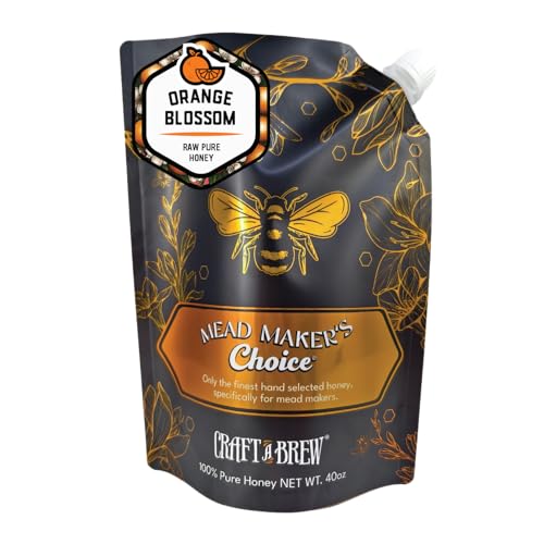 Craft A Brew - Mead Maker’s Choice - Orange Blossom Honey for Mead Making & Fermentation – 100% Pure Raw Honey - 40 oz