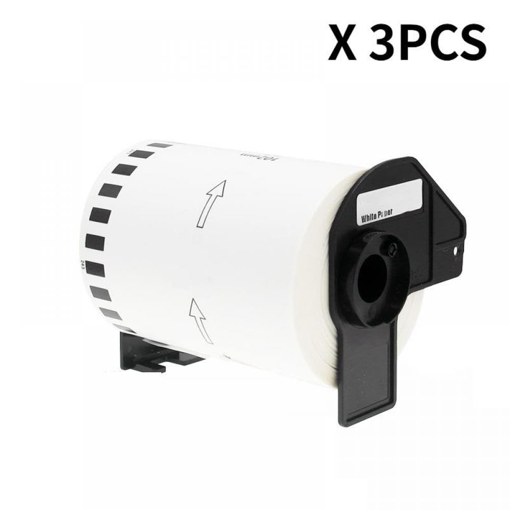 DK22246 Etichetta di spedizione di Carta Termica Rotolo 103mm x 30,48 m Neri su Etichette di spedizione compatibili Bianche per stampanti(3 Rolls)