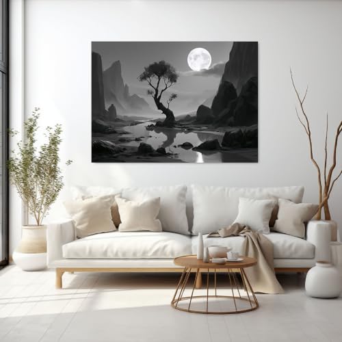 Cuadro de montaña abstracto para decoración nórdica de salón moderno 3