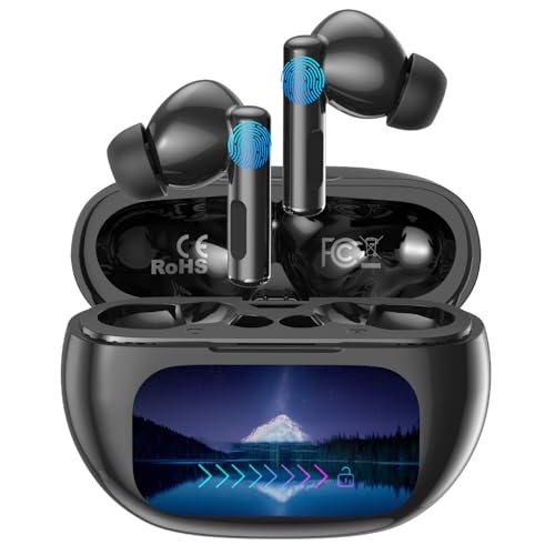 MTOXW XP12 Écouteurs Traducteur de Langue en Temps Réel, Écouteurs Traducteur Instantanée en 135 Langues avec Application, 48 Heures d'autonomie, Bluetooth 5.4,écran Tactile pour Les Voyages.