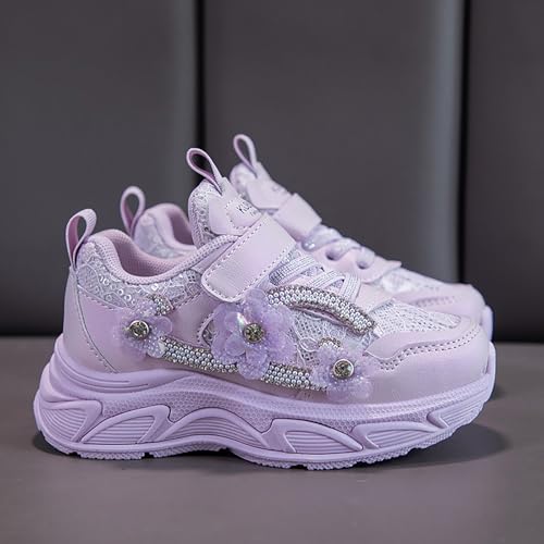 IWIHMIV Little Girls Sneakers Kids Tennis Shoes Girls Toddler Slip On Sneakers Girls Sneakers Kids Sports Running Walking Shoes4