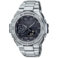 Casio G-Shock GSTB500D-1A1 Analog Digital Silver Strap Men's Watch, Black Dial, 46.6 × 48.9 × 12.8 mm