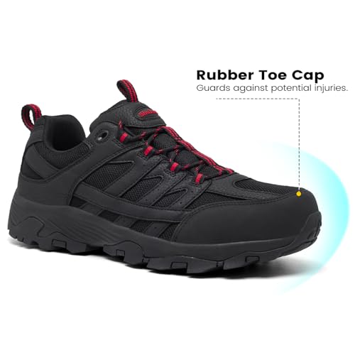 Image of SHULOOK Men's Waterproof Hiking Shoes Lightweight Anti Slip Outdoor Ankle Boots Breathable Hike Trekking Trails Shoe
