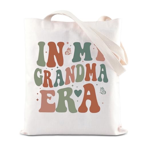 TSOTMO Grandma Gift In My Grandma Era Tote Bag Mother’s Day Gift Grandma To Be Shoulder Bag Grandmother Gift (GRANDMA ERA)