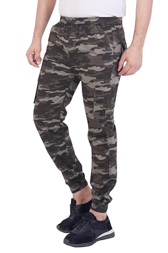 Image of Men's Cotton Regular Fit Camouflage Jogger | Elastic Waist Sports Trackpants | Activewear for Everyday Use