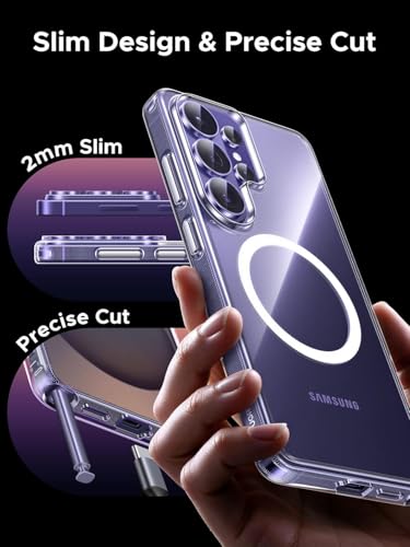 Image of QsmQam Crystal Hybrid Back Case Cover Compatible with Samsung Galaxy S26 Ultra |Compatible with MagSafe| Clear Protective Case | Transparent Back Case-(Military-Grade Polycarbonate + TPU,Dual Layered)