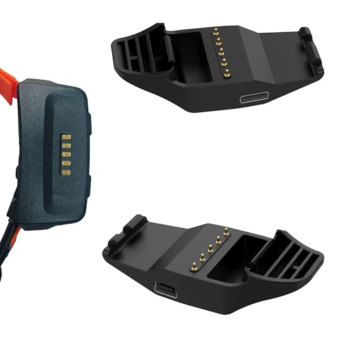 USB-C Charging Base for Garmin T5, TT15, TT10, T15, G TT15x, TT25 Dog Collar, Replacement Charging Clip Compatible with Garmin Sport Pro Dog Collar Bark Collar (Black&Black)