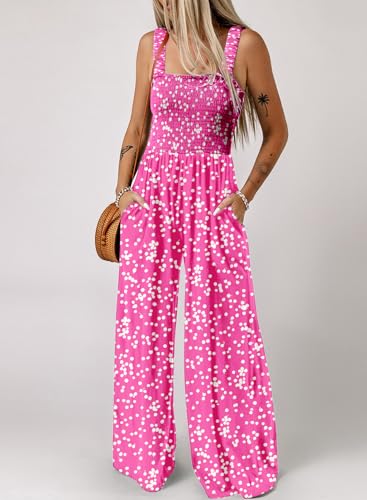 Dokotoo Womens Oversized Pink 3 Jumpsuits for Women Overalls Loose Casual Wide Leg One Piece Sleeveless Printed Jumpsuit Long Pant Rompers 2026 Fashion XX-Large — view 2