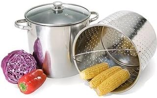 20 Qt Jumbo Multi Stock Pot Steamer Cooker 3pc. Set by Home Select