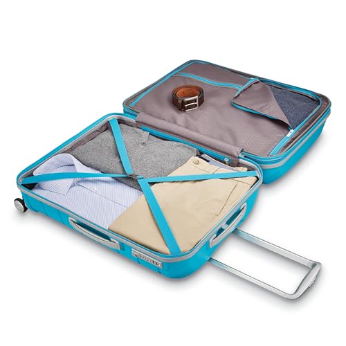 Image of Samsonite Freeform Hardside Carry-On Luggage with Spinner Wheels - Hardshell Suitcase - TSA, Airline-Approved - Expandable Hard Shell, Smooth Rolling Wheels for Lightweight Travel - Ocean Blue