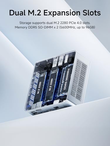 Image of MINISFORUM M1 Lite Mini PC, Intel Core Ultra 5 125U (12C /14T up to 4.3GHz), 16GB DDR5, 512GB SSD, USB4, Triple Display (HDMI 2.1 /DP 1.4 /USB4), 2.5G LAN, Wi-Fi 6E, BT5.2