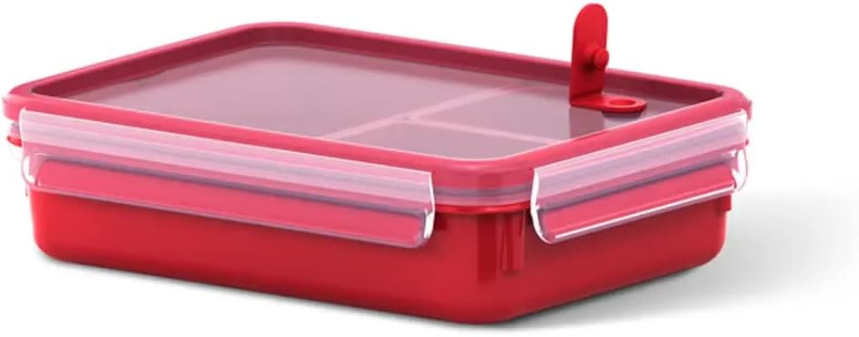 "Clip & Micro" Storage Container with Inserts, Red, 1.2 Litre