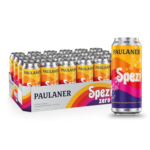 Paulaner Spezi Zero Erfrischungsgetränk mit Cola und Orange ohne ZuckerEINWEG (24x0,5l)