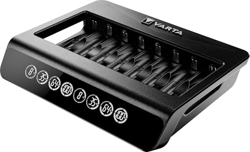VARTA Akku Ladegerät, Batterieladegerät für wiederaufladbare AA/AAA, bis zu 8 Akku, LCD Multi Charger+, Einzelschachtladung, unbestückt