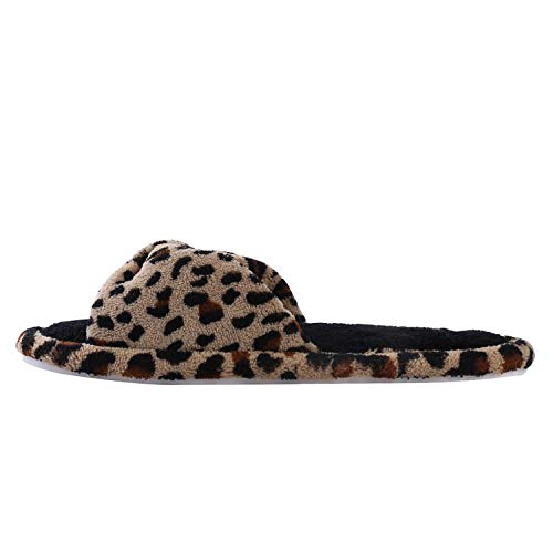 Womens Cozy Open Toe Leopard Spa Slide Slipper Slip on Beautiful Comfort Shoes4