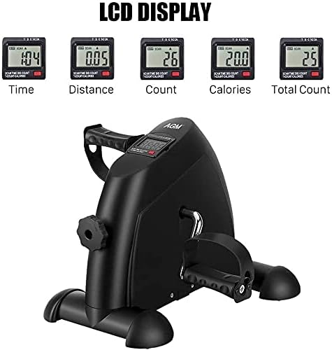 Mini Exercise Bike Pedal Exerciser Portable Cycle Arm and Leg Exerciser with LCD Display