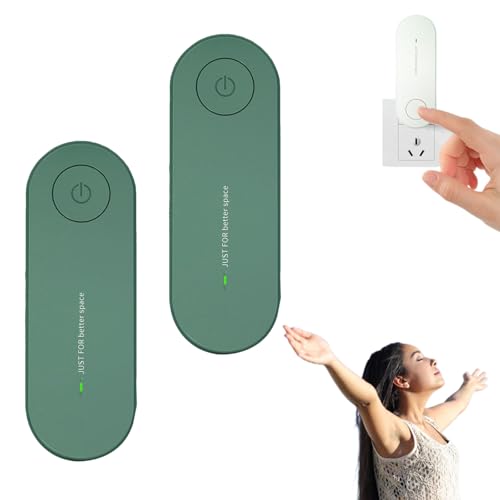 Purificador de aire iónico Claru con enchufe, Purificador de aire Clairu, Mini purificador de aire portátil con enchufe, Sin filtro, Purifica y refresca el aire de tu hogar al instante (2, Verde)