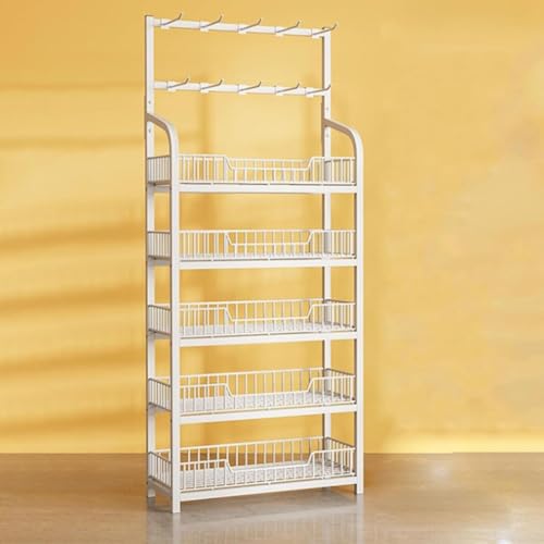 Scaffale espositivo in Metallo per Snack a 4/5 Ripiani, Ideale per Negozi, Cinema e Altri luoghi di Vendita al Dettaglio. Un Pratico espositore Versatile per Snack, Perfetto per la Vendita e
