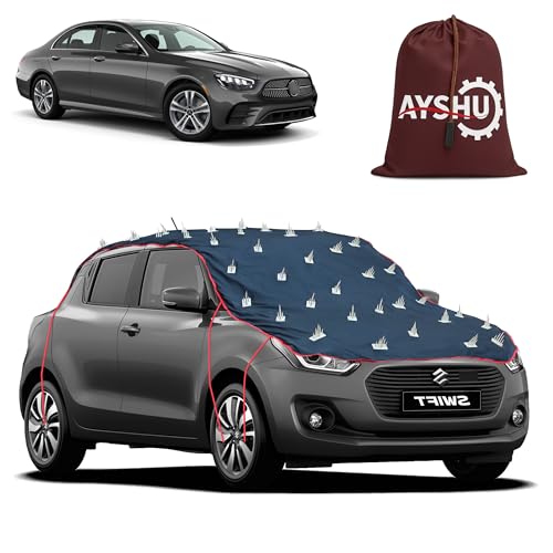Image of AYSHU Water-Resistant Spike Car Cover for Mercedes Benz E220 - Protects from Dogs, Monkeys, Dust, Sunlight & UV - Full Roof Universal Fit