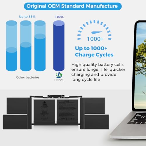Image of A1990 Battery, A1953 Battery Replacement for MacBook Pro 15 Inch A1990 (Mid 2018 2019) (EMC 3215 3359)(Upgraded High Performance 7336mAh 83.6Wh 11.40V Li-Polymer)