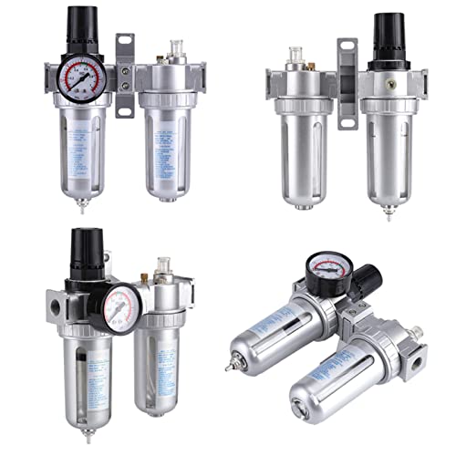 Compressed Air Filter Regulator,Air Compressor Filter Regulator Moisture Water Trap Cleaner Separator Tool,3/8'' Water Trap Cleaner Separator,Compressor Moisture Trap For Paint Spray And Plasma Cutter #TOP3
