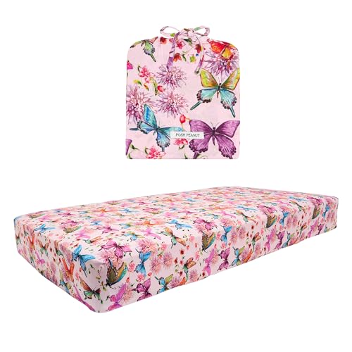 Image of Posh Peanut Baby Crib Sheets for Boys & Girls - Viscose from Bamboo Crib Sheets for Standard Baby Mattresses (52 inch X 28 inch X 9 inch) Watercolor Butterfly