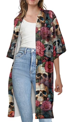 GLUDEAR Women's Oil Painting Paint's Starry Sky 3D Printed Long Cardigan Outwear Coat Plus Size S-4XL2