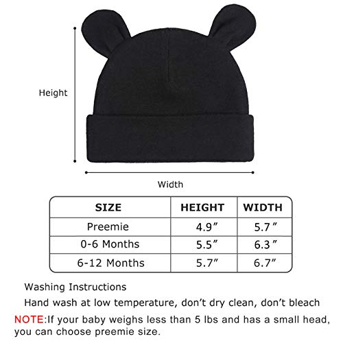 Pesaat Newborn Hospital Hat 0-12Months Preemie Boys Girls Beanie Solid Infant Baby Hats Autumn Winter (4Pack-A, 0-6 Months) #TOP5