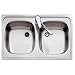Produktbild FREGADERO E/50 2C Encastre, fregadero inox 2 cubetas, 142 mm, válvula 1½ con tapón, Mueble 80