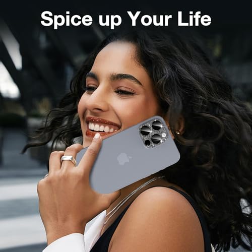 Protection d'objectif iPhone 16 Pro Max contre rayures verre à strass